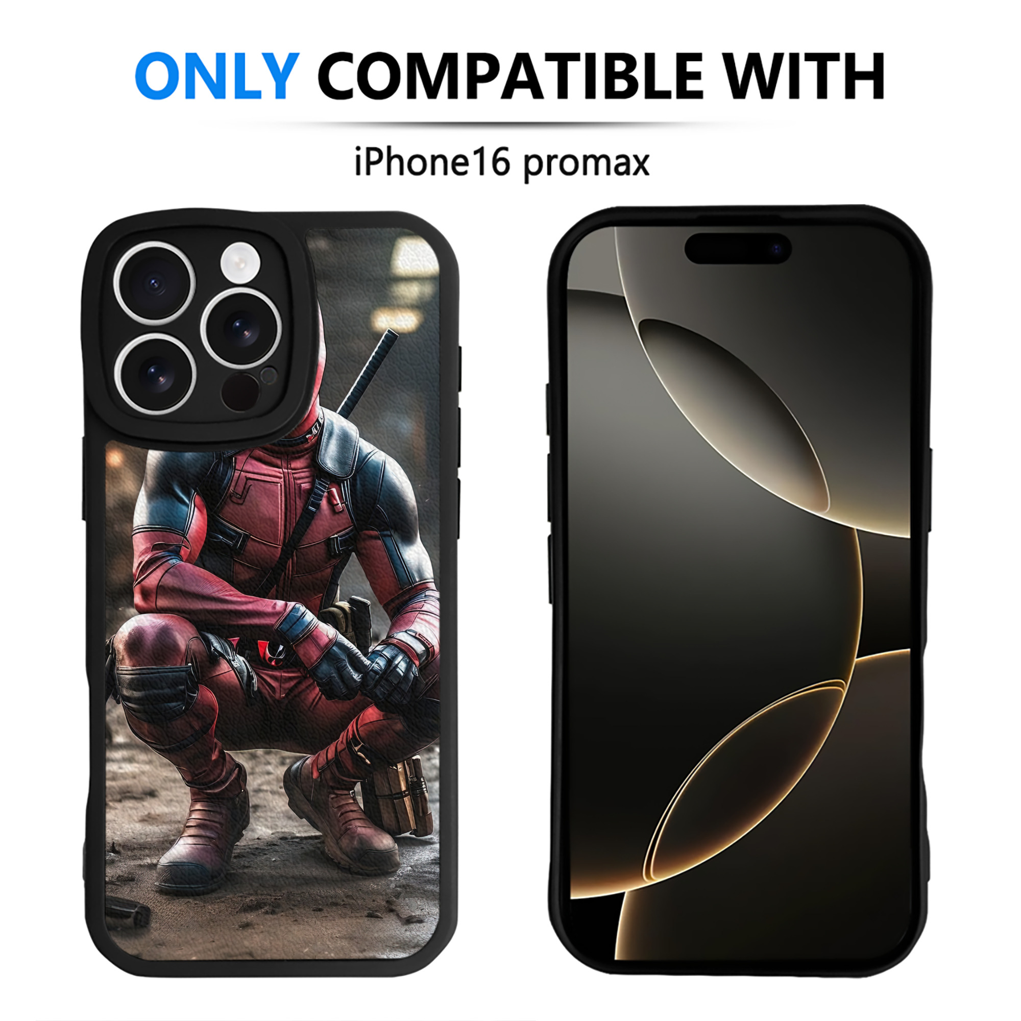 （画像用） Deadpool デッドプール 【iPhone 16シリーズ対応】シリコンスマホケース（レザー調） 材質：シリコン